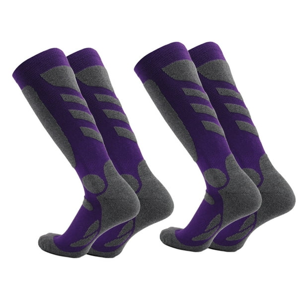 Calcetines de esquí 2 pares, calcetines térmicos hasta la rodilla para snowboard, senderismo, clima frío, nieve, caza