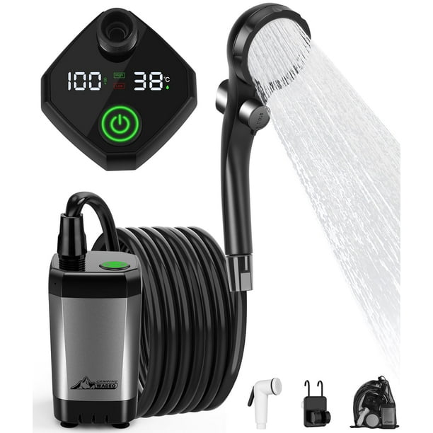 Ducha portátil WADEO, recargable, para acampar, 6000 mAh