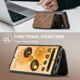 thumbnail image 4 of Nalacover Zipper Wallet Case for Google Pixel 6A, Soft Silicone Shockproof PU Leather Detachable Card Slots Holder Cash Pocket Slim Cover with Kickstand Magnetic Lens Protective Case,Brown, 4 of 7