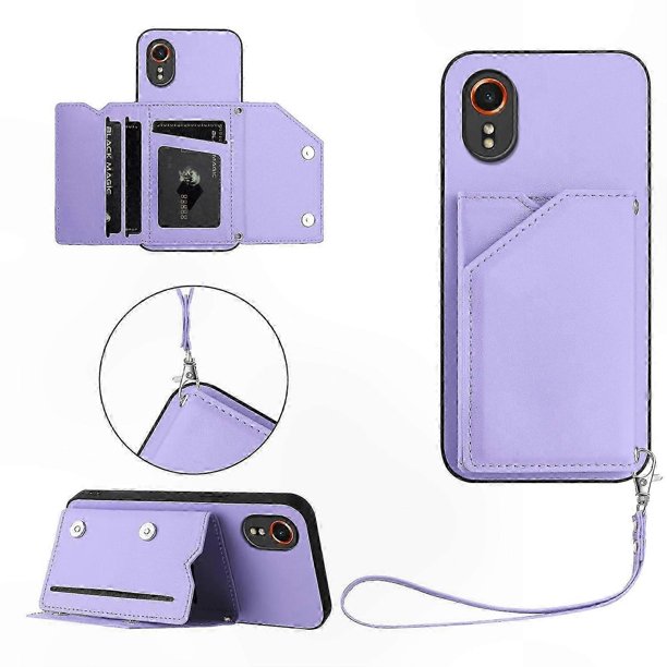 Protective Case with Card Slot, Stand & Strap for Galaxy Xcover7 - Soft Touch Cover, Green