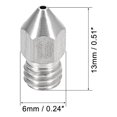 thumbnail image 2 of Boquilla de impresora 3D de 1 mm, compatible con cabezal de extrusión MK8, para filamento de 1.75 mm, acero inoxidable, 2 piezas, 2 of 4