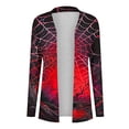 thumbnail image 6 of yardsong Women Halloween Cardigan Long Sleeve Open Front Spider Web Print Cardigans Fall Lightweight Min Length Shawl Collar Coat 2025 Red,XXL, 6 of 8