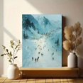 thumbnail image 6 of Winter Ski Mountain Canvas Wall Art, Abstract Forest Sports Print, Modern Textured Home Wall Decor, 6 of 8