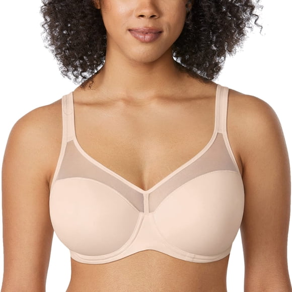Sostén DELIMIRA Transparente con Aros y Relleno Ligero Talla Grande 42C Beige