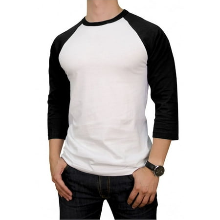 Pro Player Apparel - Top Pro Apparel Men's 100% Cotton 3/4 Length Sleeve Raglan Baseball T-Shirt
