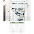 thumbnail image 6 of No Hook Shower Curtains with Snap in Liner, Vintage Blue Fish Waterproof Fabric Shower Curtain, Coastal Nautical Beach Wooden Double Layers & See-Through Top Window Bathroom Curtains 72''x72'', 6 of 6