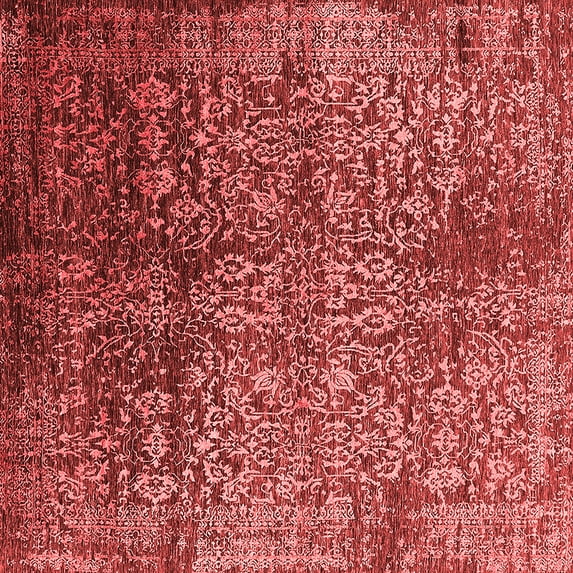 Ahgly Company Indoor Square Oriental Red Industrial Area Rugs, 6' Square