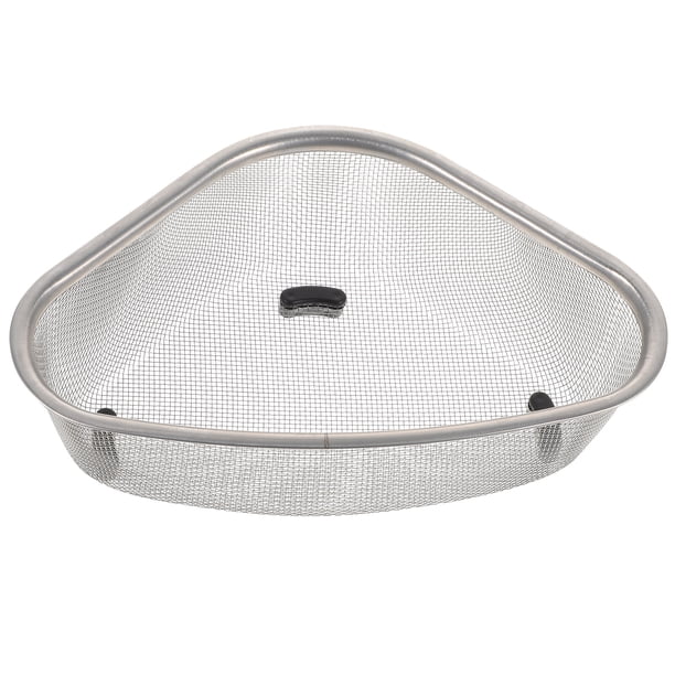 GOOHOCHY Cesta de drenaje triangular para fregadero, escurridor de esquina para cocina, colador de residuos de alimentos