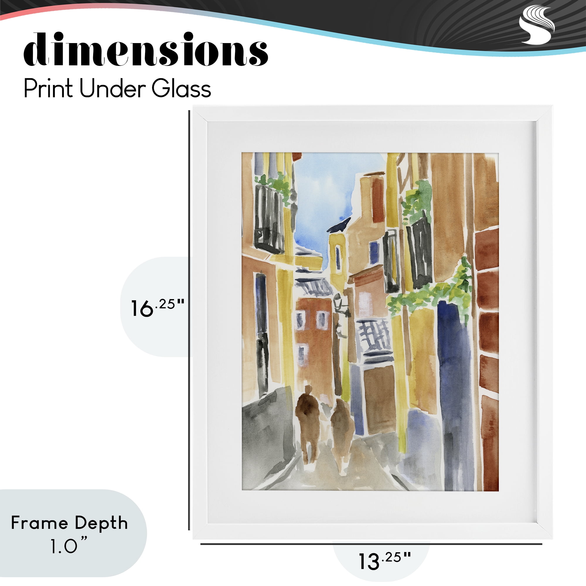 Stupell Industries Calles de Madrid Architecture White Framed Print Under Glass, design by June Erica Vess