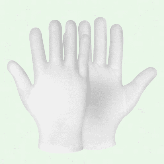 Moisturizing Cotton Gloves for Dry Hands - 3 Pairs, White, Over Bed Night Spa Cosmetic Treatment