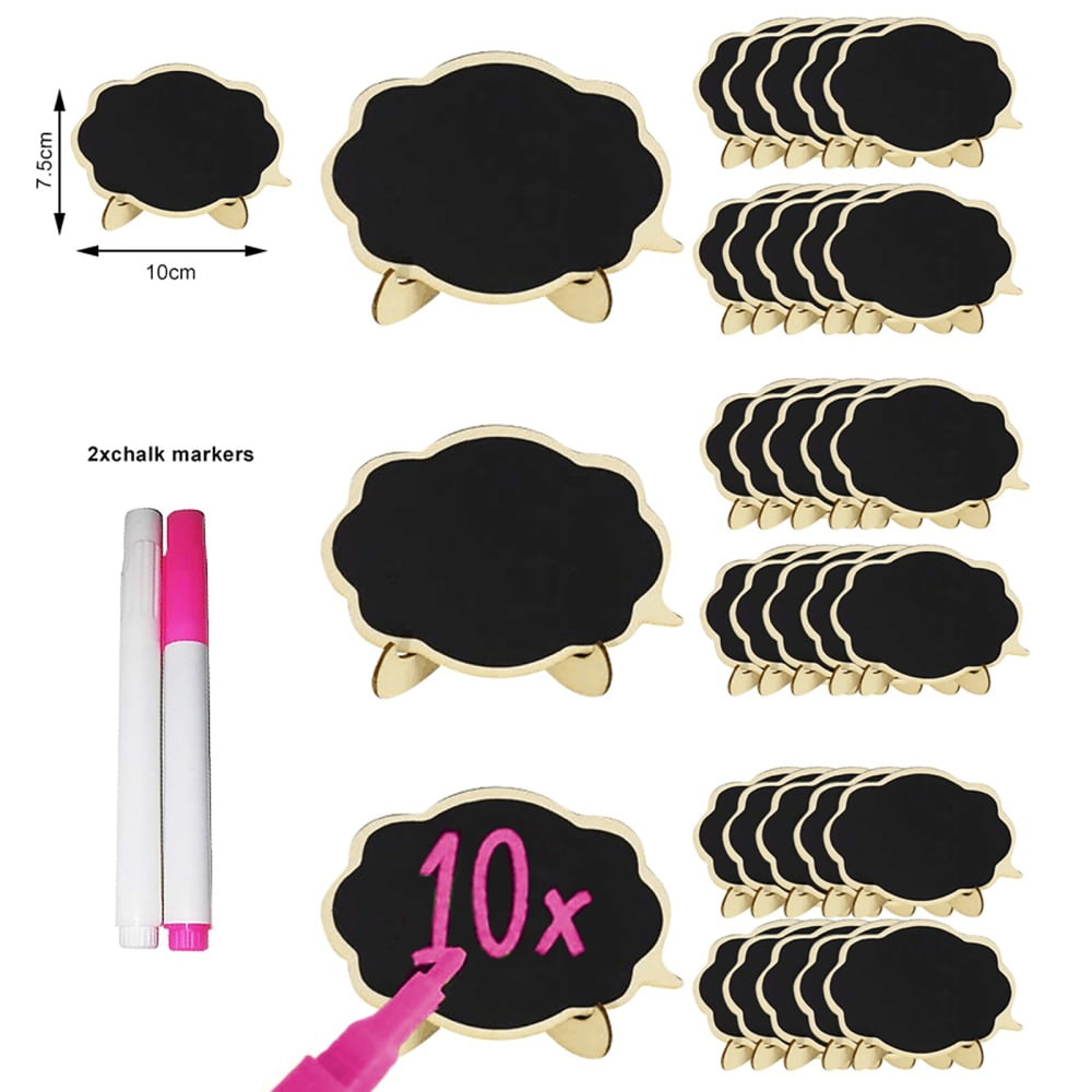 30 Pack Mini Chalkboards Signs with Easel Stand,Small Chalkboards