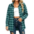 thumbnail image 2 of Jovrlynd Plaid Flannel Shirts for Women 2026 Long Sleeve Button Down Casual Fall Blouses for Work Travel, 2 of 7