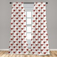 thumbnail image 5 of Romantic 2 Panel Curtain Set, Valentine's Hearts Lovers Heartbroken Amour Graphic on Plain Backdrop, Lightweight Window Treatment Living Room Bedroom Decor, 56" x 84", Vermilion Orange, by Ambesonne, 5 of 5