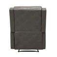 thumbnail image 3 of Benjara Kim 38 Inch Manual Recliner Chair, Cushioned Gray Faux Leather, Solid Wood, 3 of 5