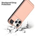 thumbnail image 2 of Compatible iPhone 14 Pro Case Wallet Case with Card Holder Hard PC Soft TPU Bumper Anti-Scratch Anti-Drop Protective Slim Card Slot Cover for iPhone 14 Pro 6.1 Inch-Rose Gold, 2 of 13