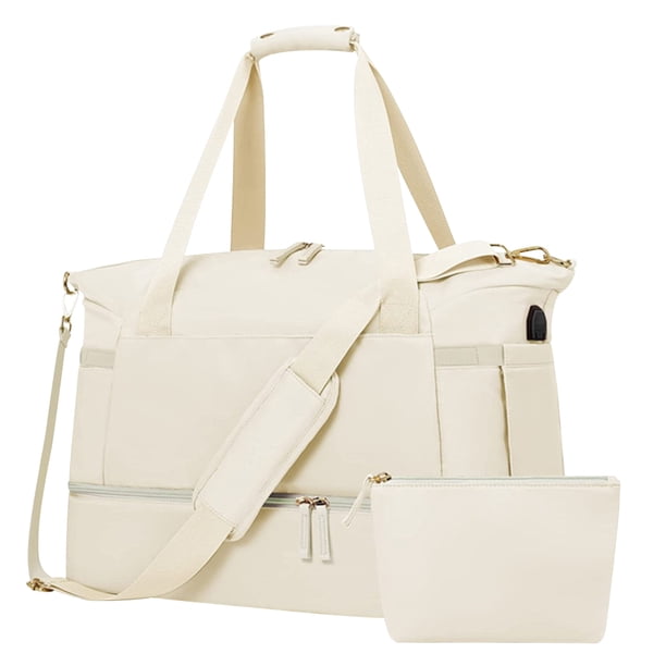 Bolsa de fitness de nailon de gran capacidad para mujer de entrenamiento físico para exteriores (marfil) Ehuebsd Para Estrenar