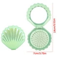 thumbnail image 2 of Foldable Shinning Travel Hair Brushes with Mirror, Shell Shape Pocket Brush Foldable Comb, Portable Folding Pocket Hair Brush Mini Hair Comb, Mini Makeup Mirror Brushes (C), 2 of 6