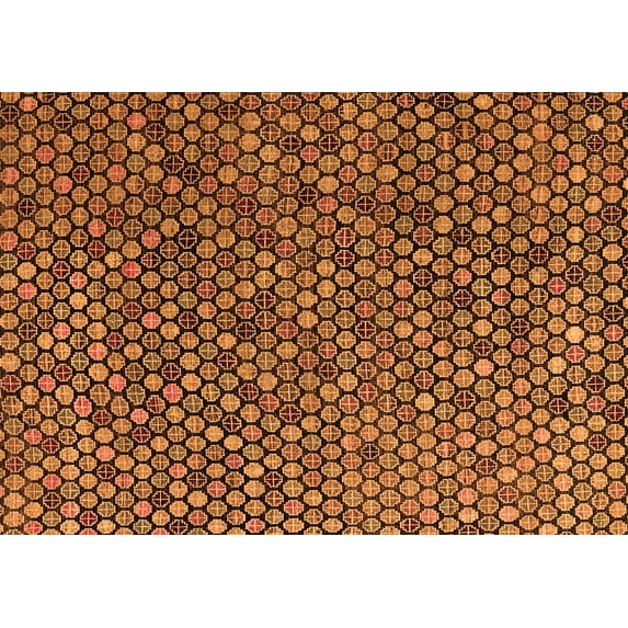 Ahgly Company Indoor Rectangle Abstract Orange Modern Area Rugs, 4' x 6'