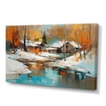 thumbnail image 2 of Designart "Blurred Snow Covered Cabin" Cottage Landscape Wall Art Print, 2 of 5