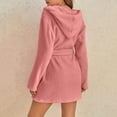 thumbnail image 4 of Gift TIMIFIS Women Fleece Robe Short Plush Robes for Womens With Hood Soft Warm Spa Bathrobe Soft Fuzzy Bathrobe Spa Robe Winter Warm Pajamas Shower NightgownFlash, 4 of 6