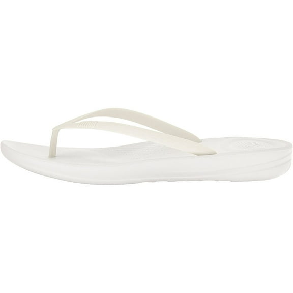 FitFlop Iqushion Ergonomic Flip-Flop Sandals for Women - Cushioned Footbed, Lightweight, and Slip-Resistant Outsole Urban White 9 M (B)