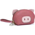 thumbnail image 1 of Cartera de mano para mujer, cartera pequeña compacta de primera capa de cuero de vaca, monedero con forma de cerdo de dibujos animados creativos y bonitos, cremallera, 1 of 5