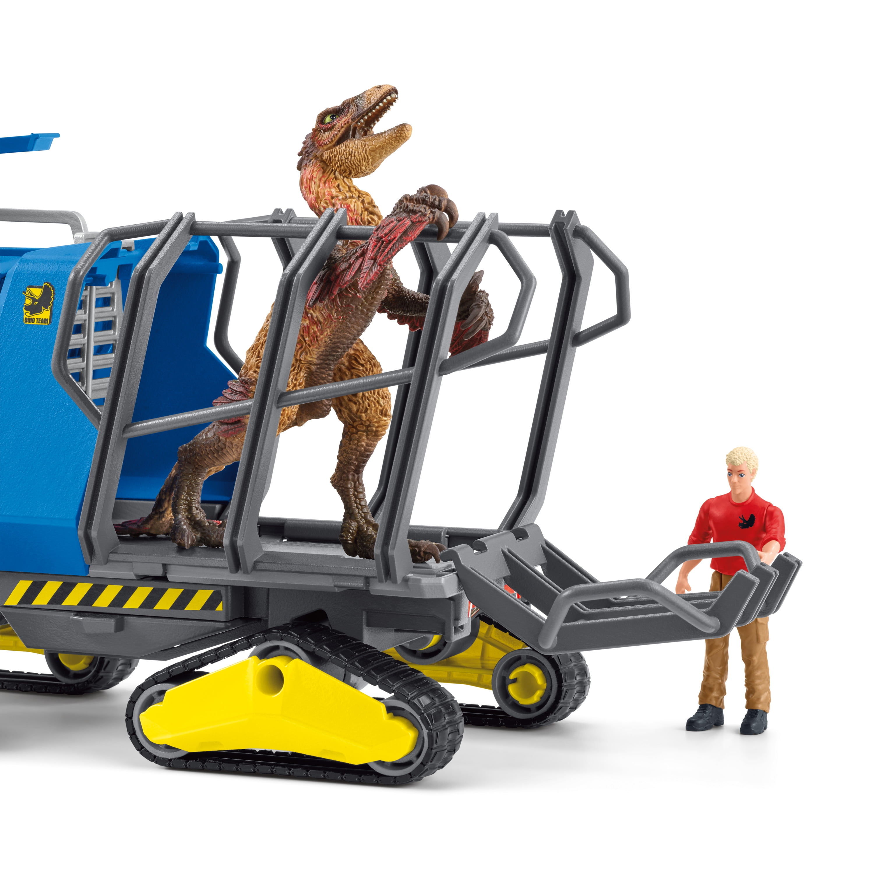 Schleich - Dinosaur: Truck Vehicle & Dakotaraptor with Scientist Figurine Playset, 53 Pcs