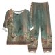 thumbnail image 2 of Puntoco-Conjunto de traje de dos piezas para mujer, top corto con cuello redondo y pantalones informales, estampado de verano, liquidación Puntoco Puntoco-3394, 2 of 5