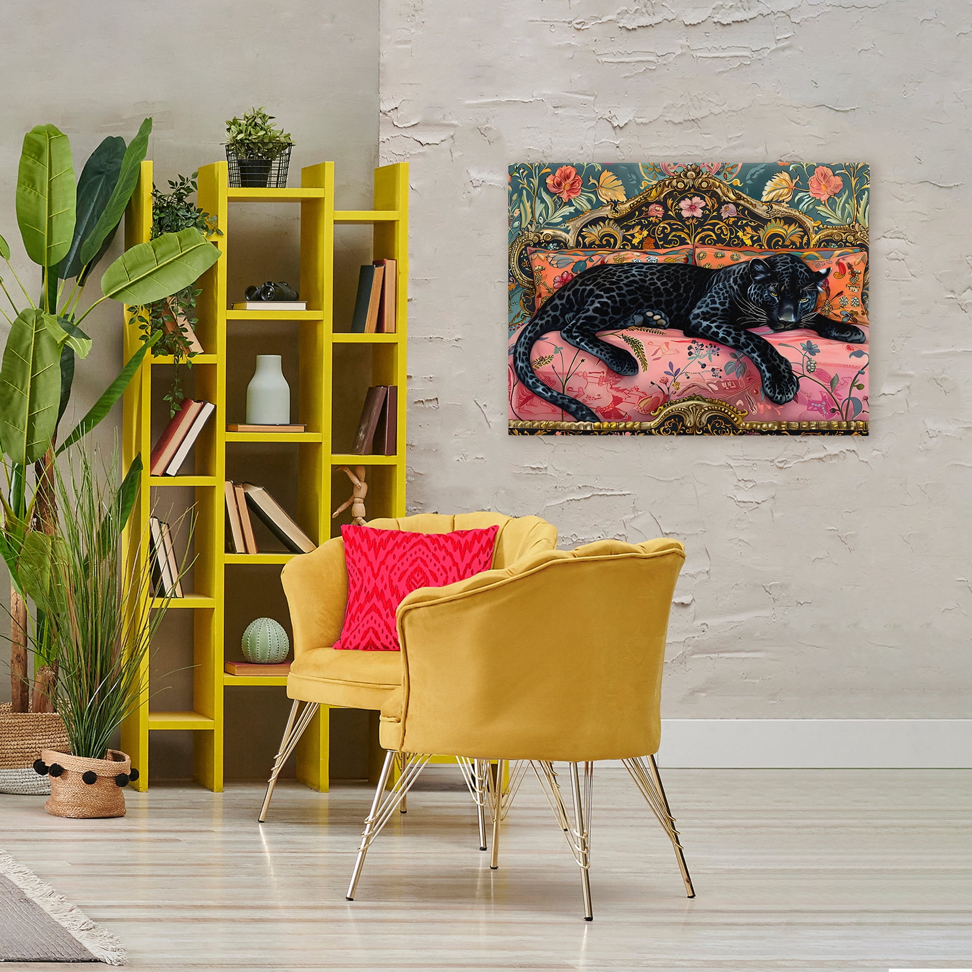 Stupell Industries Lazy Black Elegant Leopard Canvas Wall Art, design by Creative Studio