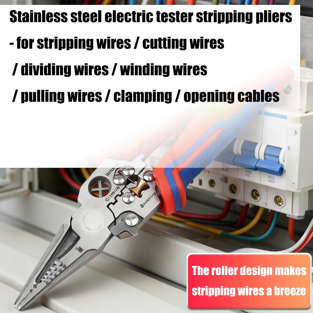 Heavy Duty Stainless Steel Wire Stripper Crimper Tool Industrial Multifunctional Electrical Wire Stripping And Crimping With Ergonomic Handle
