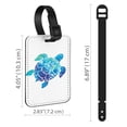 thumbnail image 3 of WIRESTER Rectangle PU Leather Luggage Tags for Travel Suitcase Baggage 4.05 x 2.83 inches - Blue Sea Turtle, 3 of 7