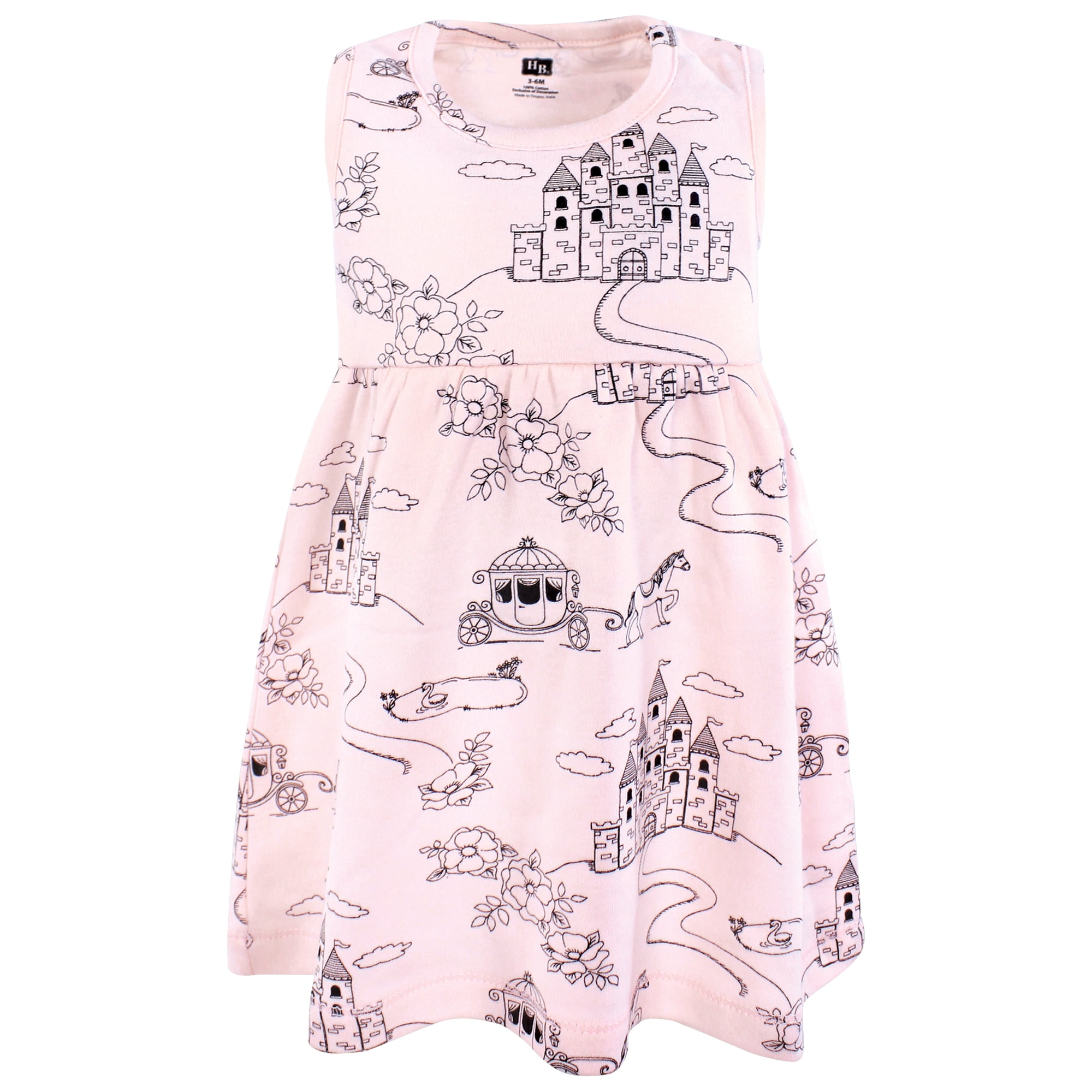 Hudson Baby Infant and Toddler Girls Cotton Dress and Cardigan Set, Fairytale Princess, 9-12 Months