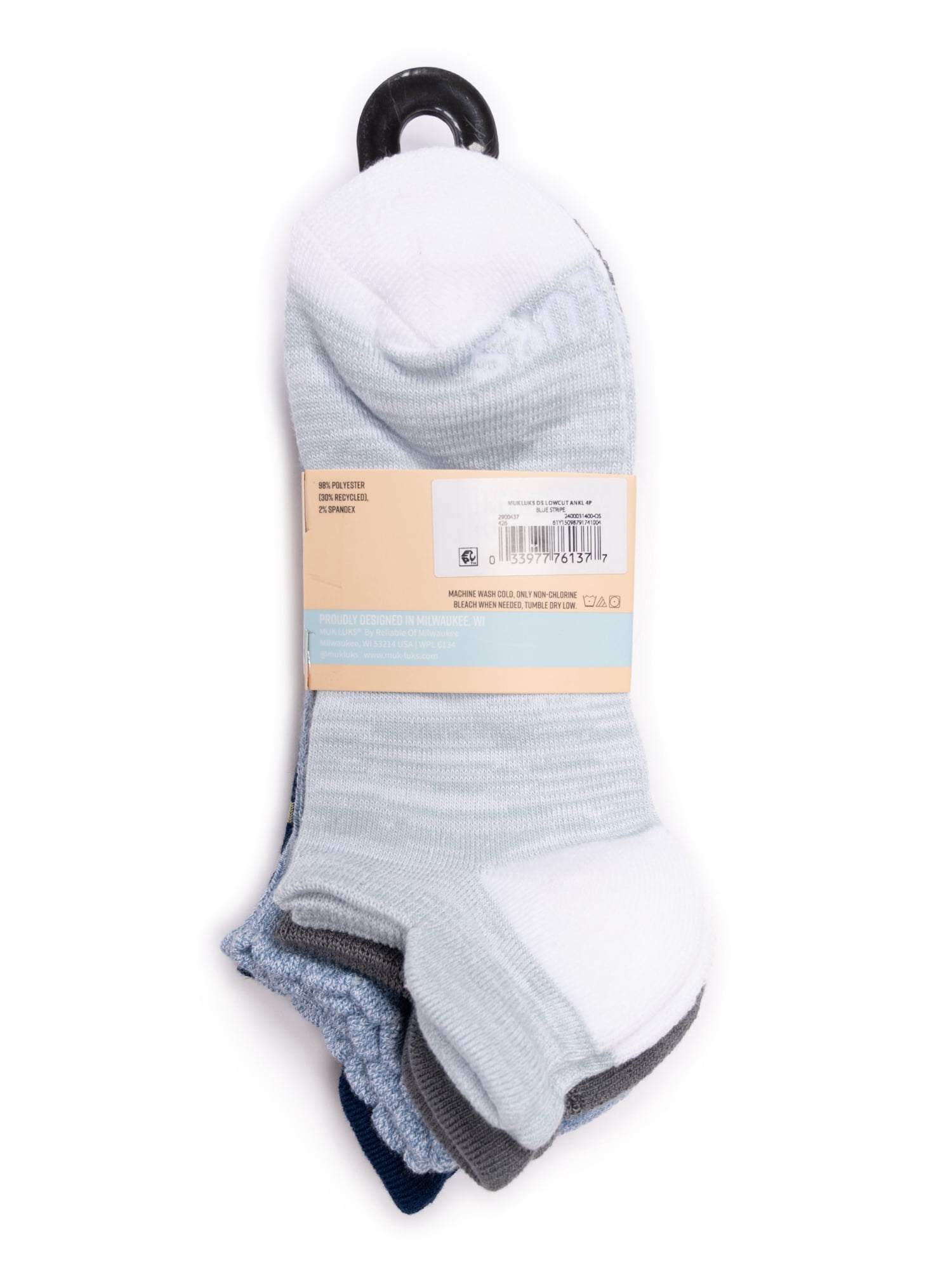 MUK LUKS Women's Dream Step Low-Cut Ankle Socks, 4-Pack, OSFM
