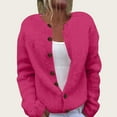 thumbnail image 2 of Cardigan Sweaters for Women Trendy Chunky Knit Cardigan Sweater Button Down Long Sleeve Solid Color Jacket Outerwear, 2 of 4