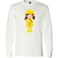 thumbnail image 3 of Inktastic Girl With Brown Hair, Yellow Raincoat, Frog Long Sleeve T-Shirt, 3 of 5
