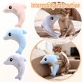 thumbnail image 6 of Dolphin - Shaped Plush Pet Toy, Soft Fabric Design With Cute Ocean Style, For Indoor Interactive Play - Blue, 6 of 6