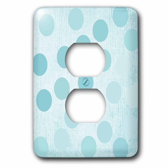 3dRose, Large Turquoise Dots, 2 plug outlet cover