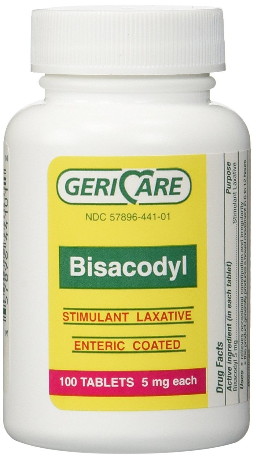 Bisacodyl Stimulant Laxative 5 Mg Enteric Coated Tablets 100 Ea