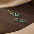 thumbnail image 5 of Solid 925 Sterling Silver 7 Crystals Cuff Earrings Climber for Women Crawler Earrings Wraps, 5 of 12