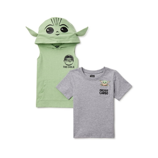 Star Wars Baby Yoda Toddler Boy Hooded Tank Top & Graphic TShirt, 2