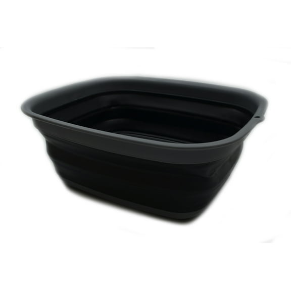 SAMMART Collapsible Tub - Foldable Dish Tub - Portable Washing Basin - Space Saving Plastic Washtub