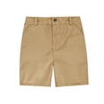 thumbnail image 3 of Huowey Toddler Boys Kids Chino Shorts Elastic Waist Wide Leg School Uniform Dress Shorts Sport Solid Spring Summer Casual Fashion Breathable Trunks Stylish Dailywear,Khaki,3-4 Years, 3 of 7