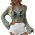thumbnail image 2 of Lilgiuy Women Casual Long Sleeve Round Neck Knitted Cutout Sweater Tops Winter Dresses for 2022, 2 of 5