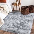 thumbnail image 4 of Conbriboy Solid Shag Collection Carpet–5x7ft Tie-dye Gray Fluffy Area Rugs Perfect for Living Room, Dining room, 4 of 6