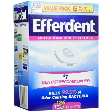 Efferdent Original Anti-Bacterial Denture Cleanser Tablets, 126