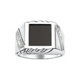 thumbnail image 1 of RYLOS Men's Rings 14K White Gold Designer Ring With Diamonds and Black Onyx Rings For Men Size 8, 1 of 6