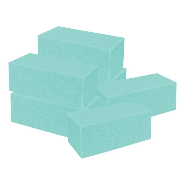 Paquete de 6 bloques de espuma floral Oasis para arreglos florales (23 x 11 x 7 cm), ideales para fiestas y manualidades. Verde