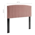 thumbnail image 2 of Pemberly Row Modern Performance Velvet Full/Queen Headboard in Dusty Rose, 2 of 11