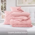 thumbnail image 4 of U by Bedsure Queen Comforter Set Pink, Bed in a Bag Queen Size Bedding Set, 7 Pieces Pinch Pleat All Season Comforter with Sheets, Pillowcases & Shams, 4 of 9