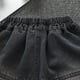 thumbnail image 5 of Niñas Pantalones Cortos de Denim Color Sólido Cintura Elástica Casual Multi Bolsillo Shorts de Ropa de Trabajo para Niños Verano, 5 of 9